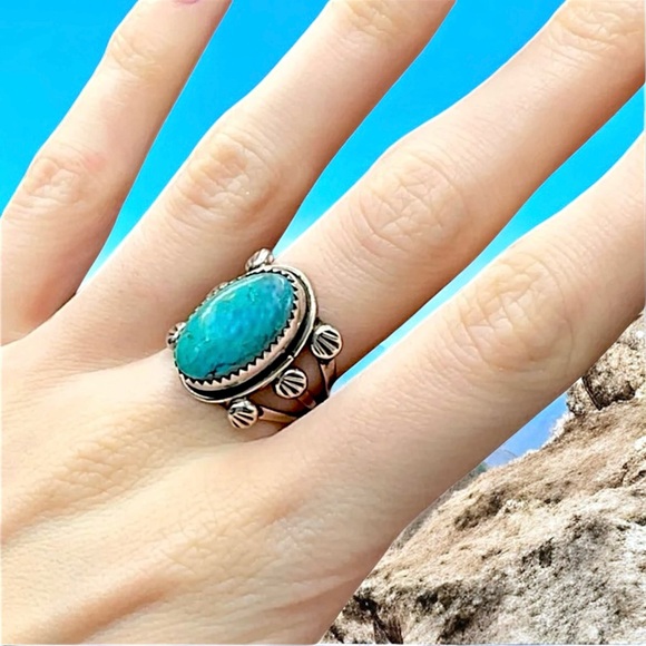 🌺Vintage P. McCray Navajo Sterling Turquoise Ring - Picture 4 of 15